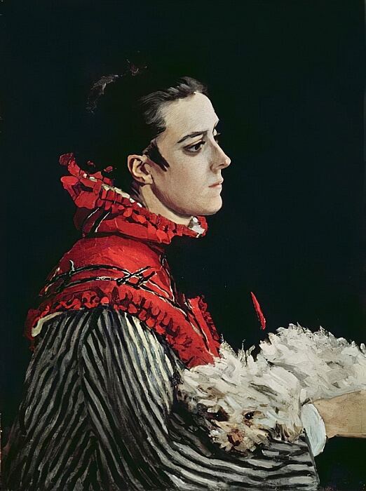 Camille Monet in a Red Cape - by Claude Monet