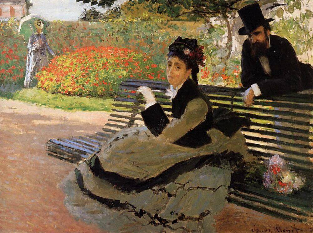 Camille Monet on a Garden Bench, 1873, by Claude Monet
