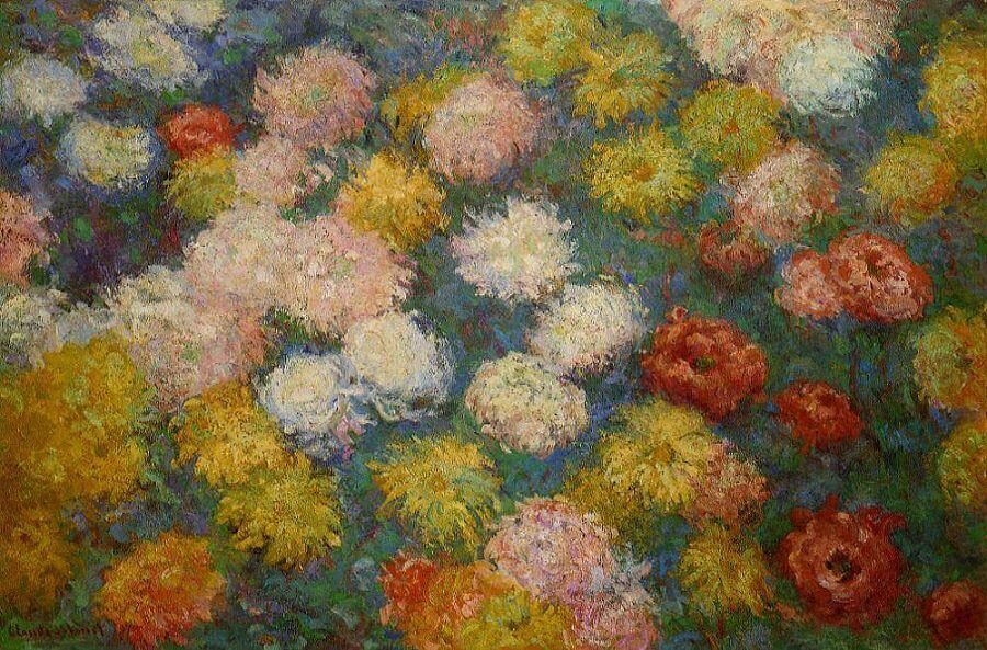 Chrysanthemums - by Claude Monet