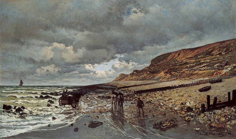 La Pointe de la Hève at Low Tide, 1864, by Claude Monet