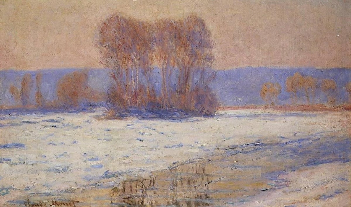 The Seine at Bennecourt, Winter 1893 by Claude Monet