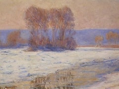 The Seine at Bennecourt, Winter by Claude Monet