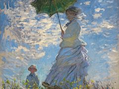 Woman with a Parasol - Madame Monet and Her Son by Claude Monet